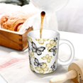 thumbnail image 3 of Yiaed Golden Glitter Butterflies Print Ceramics Coffee,Large Handle Design,Extra Large Tea and Coffee Cup for Office and Home Mugs, 3 of 6
