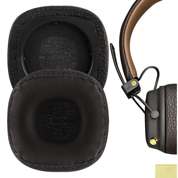 Geekria QuickFit Replacement Ear Pads for Marshall Major III Wired, Major III Bluetooth Wireless, MID ANC Headphones Ear Cushions, Repair Parts (Brown)