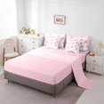 thumbnail image 3 of 7 Pieces Cute Bowknot Comforter King,Ballet Shoes Dance Star Cloud Princess Bedding Set,Bow Tie Butterfly Knot ish Pink（Comforter+Fitted+Flat Sheet+2 Pillowcases+2 Throw Pillow Covers）, 3 of 5