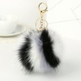 thumbnail image 4 of Naierhg Faux Fur Pompom Pendant Keychain Key Ring Women Car Handbag Ornament, 4 of 8