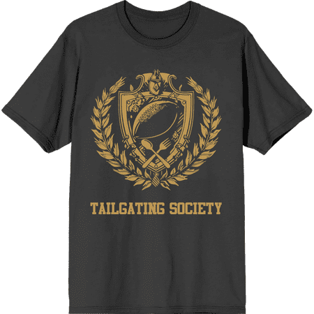 American Football Tailgating Society Adult Charcoal Crew Neck Short Sleeve Tee-Medium