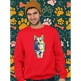 thumbnail image 2 of Colorful Welsh Corgi Walking Sweatshirt Men -Image by Shutterstock, Male 5X-Large, 2 of 4