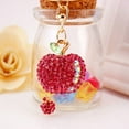 thumbnail image 3 of Naierhg Fashion Rhinestone Apple Keyring Alloy Car Key Chain Purse Bag Decor Gift, 3 of 8