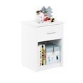 thumbnail image 2 of Furinno TIDUR Night Stand, Nightstand with Drawer, Bedside Table, End Table, Side Table with Storage Shelf, Bar Handle Drawer, for Bedroom, Living Room, White, 2 of 6