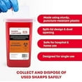 thumbnail image 6 of Ever Ready First Aid Sharps Container with Split Lid Design and Locking Mechanism for Sharp Waste Disposal, 1 Quart, 6 of 6