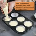thumbnail image 4 of 2 moldes de acero premium para muffins, redondos, para cupcakes y brownies (negro, 6 tazas), 4 of 5