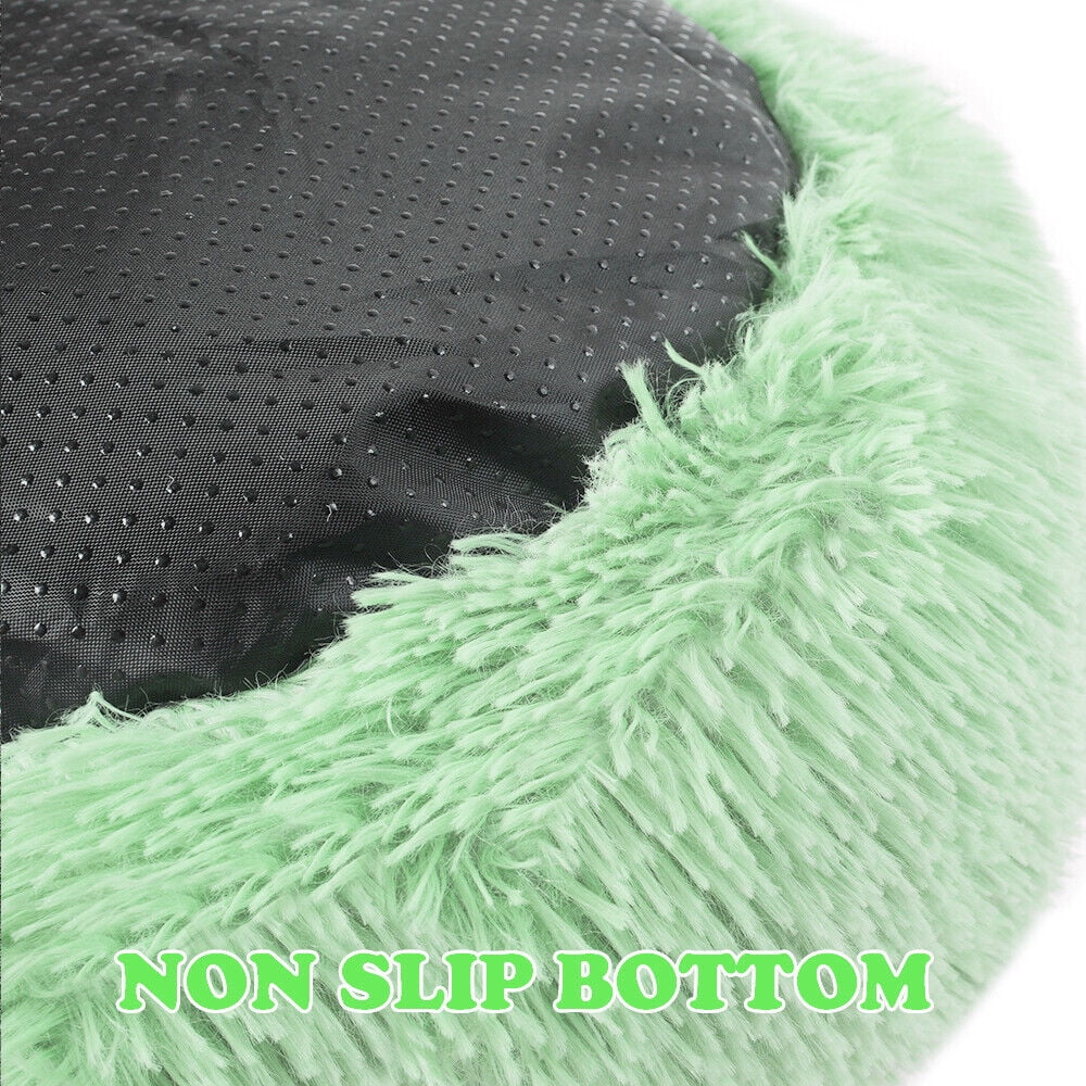 Round Plush Pet Bed for Dogs & Cats,Fluffy Soft Warm Calming Dog Bed Sleeping Kennel Nest,31.5 x 31.5 x 8"