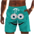 thumbnail image 5 of Yaoyar Mens Beach Shorts Cute Funny Face Summer Swim Trunks Novelty Beachwear Summer Sports Vacation Drawstring Shorts with Pockets, 5 of 5