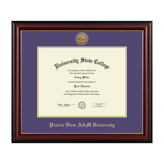 Framerly - PVAMU Diploma Frame with Purple and Gold Mat