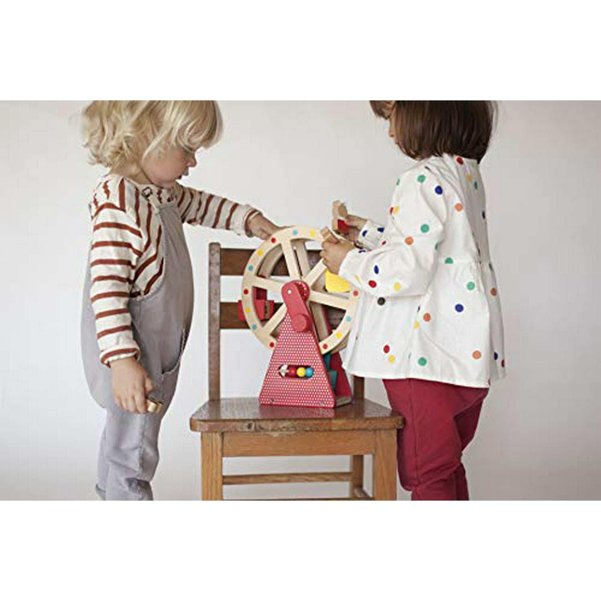 Petit Collage Ferris Wheel Carnival Wooden Toy 2 Animal Characters Included Pre Assembled with Sturdy Wood Construction Non Toxic and Safe for Kids Walmart