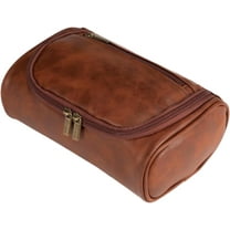 Personalized Travel Toiletry Bag for Men with Handle- Portable Cosmetic Case, Travel Essentials for Traveling Men Waterproof Leather Dopp Kit Gift for Father's Day