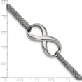 thumbnail image 4 of White Stainless Steel bracelet Fancy 7.5 in 1 mm Polished Infinity Symbol, 4 of 4