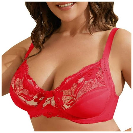 oqasdz Womens Bras Comfortable U Size Beautiful Back Lace Plus Size Lingerie Gathering Sleep Yoga Bra