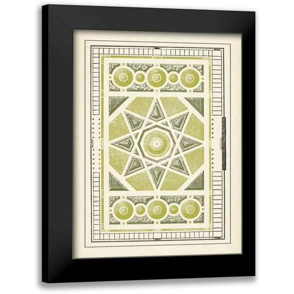 Blondel, J.F. 12x14 Black Modern Framed Museum Art Print Titled - Green Garden Maze VI