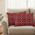thumbnail image 3 of Outdoor Waterproof Pillow Covers Abstract Flower Burgundy Red Decorative Throw Pillow Protectors,Pillowcase Cushion Cases for Patio Sofa Garden Couch,20x12in,Pack of 2, 3 of 14