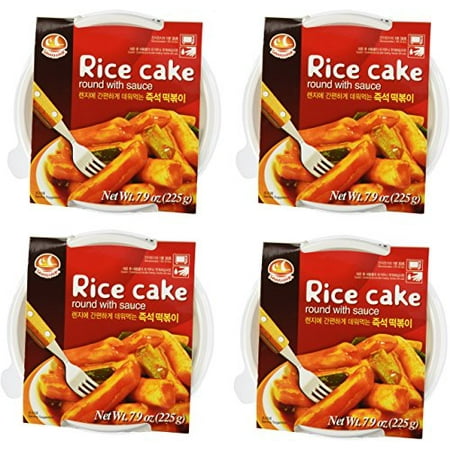Korean Instant Ddukbokki Samhak Rice Cake Round with Sauce 7.9 Oz : 4