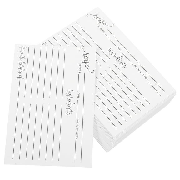 50 PCS Recipe Bookcards Cute Double-sided Message Blank Recipes