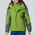 thumbnail image 2 of Womens Coats Outerwear Winter Women Detachable Cap and Windproof Thick Three-in-one Jacket Outdoor Sports Warm Jacket, 2 of 7