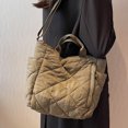 thumbnail image 5 of Women Quilted Tote Bag Puffer Hobo Handbag Lightweight Padding Shoulder Bag Nylon Padded Crossbody Purse - Olive green, 5 of 6