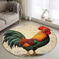 thumbnail image 3 of 3.3ft Washable Round Rug, Retro Rooster Animal Non-Slip Circle Area Rug for Entryway Bedroom, Watercolor Country Style Indoor Accent Floor Mat for Home Decor, 3 of 9
