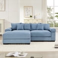 thumbnail image 2 of 92" Modern Corduroy Sectional Couches for Living Room, Comfortable L Shaped Couch with Chaise Sofa, Blue Lovesac Couch Seater with 1 Ottoman for Couchfor Compact Spaces, Muebles para la Sala, 2 of 10