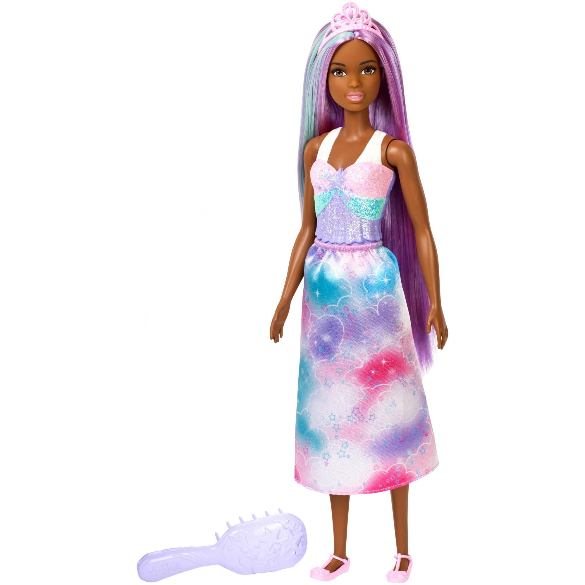 Barbie Dreamtopia Princess Doll with Long Purple Hair & Hairbrush - Walmart.com - Walmart.com