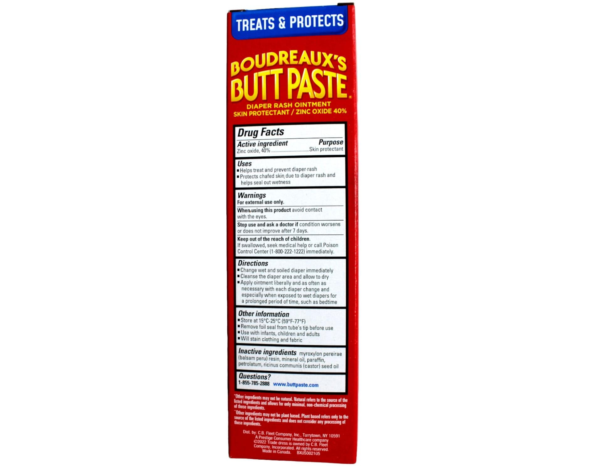 Boudreauxs Maximum Strength Butt Paste Diaper Rash Ointment - 4 Oz, - 2 Pack