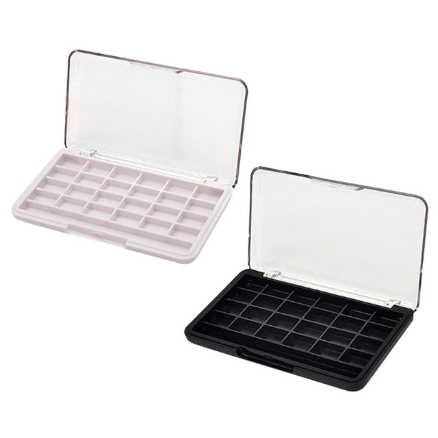 2pcs Estuche de de Ojos Vacío ABS Duradero de 24 Rejillas para Propios Cosméticos de Maquillaje Sunnimix Estuche de sombra de ojos de maquillaje vacío