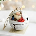 thumbnail image 2 of Christmas Tree Ornament Metal Rustic Jingle Bell Hanging Ornaments With Snowman Santa, Decorative Sleigh Bells Winter Decor, Xmas Holiday Decoration For Home Tree, Wreath, Garland, 2 of 9