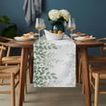 thumbnail image 2 of Spring Emerald Green Eucalyptus Table Runner - 36 Inch Long, Kitchen Dining Table Runner Dresser Scarves, Botanical Leaf Country Farmhouse Decor for Coffee Tables Wedding Party Banquet, 2 of 8