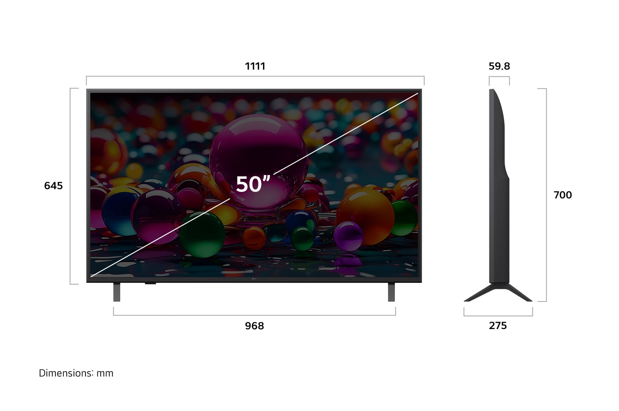 LG 50-Inch UA7500 4K Smart TV - α7 AI Processor, Alexa Ready, 60Hz