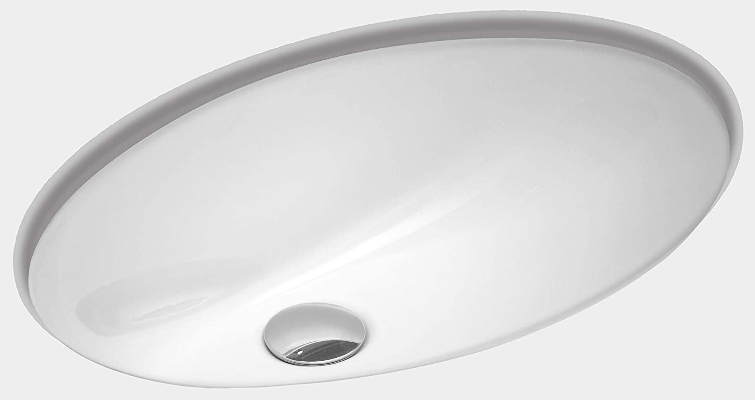 ZUHNE Undermount Bathroom Sink with Overflow White Vitreous Enamel 