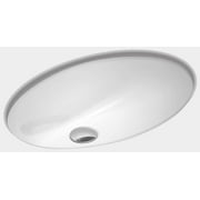 ZUHNE Undermount Bathroom Sink with Overflow, White Vitreous Enamel (Oval 17” by 12” Bowl)