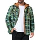 thumbnail image 5 of CHAQUETA Acolchada con Capucha y Cierre para Hombre INSPIRE CHIC, Estilo Shacket de Cuadros, Color Verde Caqui, 5 of 6