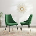 thumbnail image 3 of Modway Adorn Dining Side Chair Performance Velvet Set of 2 in Emerald, 3 of 8