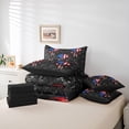 thumbnail image 6 of jejeloiu Spooky Gothic Skull 7pcs Bedding Comforter Set,Retro Damask Flowers Queen Bedding Sets,American Flag Print Queen Sheet Sets For Men Women,Microfiber Bedroom Decor Reversible, 6 of 8
