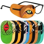 Newcotte 12 Pcs Eye Patch for Kids Girls Eye Patch for Glasses Boys over the Lens Colorful Eye Patch Toddler Eye Patch Adorable Kids Eye Patches Assorted Eye Patch Cover (Spooky Style)
