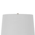 thumbnail image 2 of 3 Way Table Tamp with Stacked Pyramid Glass Body and Fabric Shade, White, 2 of 3