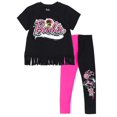 thumbnail image 1 of Conjunto de camiseta y leggings para niñas pequeñas de Barbie, color rosa y negro, 1 of 6