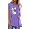thumbnail image 2 of Womens Tops Women's Long Printed Spring/Summer Round Neck T Shirt Shirts for Women, 2 of 4