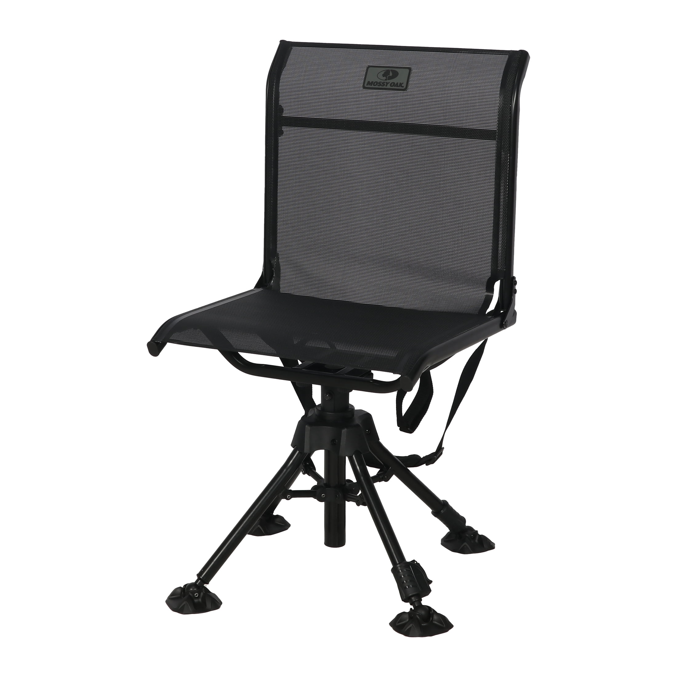 Mossy Oak 360 Degree Swivel Blind Chair with Adjustable Legs, Black