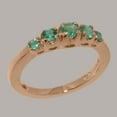 thumbnail image 2 of LBG British Made 10k Rose GoldWomens Ring Natural Emerald band Ring - 33 size options - Size 7.5, 2 of 6