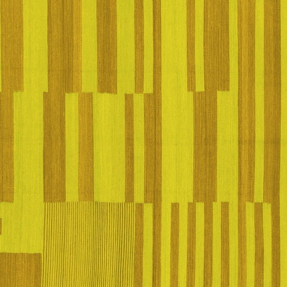 Ahgly Company Indoor Square Abstract Yellow Modern Area Rugs, 8' Square