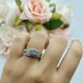 thumbnail image 5 of Two Piece Promise Bridal Set Ring Yellow Tone CZ 925 Sterling Silver Size 4, 5 of 7