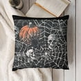 thumbnail image 3 of Spooky Spider Web Halloween Pattern Design by Deb Strain Throw Pillow,  Black, 3 of 5