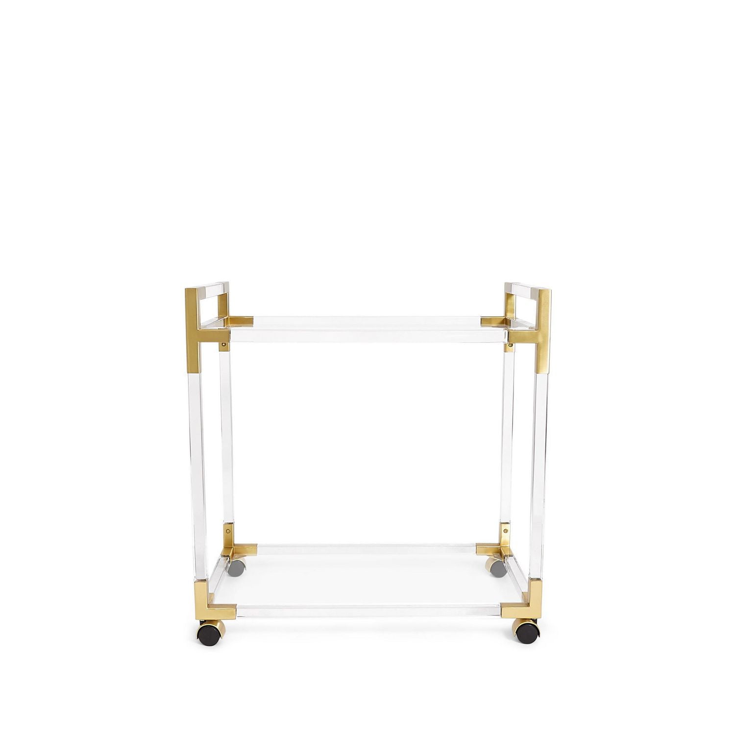 Acrylic Gold Bar Cart With Glass Top
