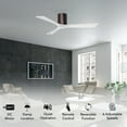 thumbnail image 2 of Matthews Fan Company IR3H-BB-MWH-60 Irene 60" Brushed Bronze Hugger Ceiling Fan with 3 Matte White Blades, Remote and Wall Control, Indoor/Outdoor Damp Rated, 2 of 6
