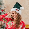 thumbnail image 6 of Christmas Sequin Hat for Adults Shiny Sequin Santa Cap with Bow Fuffy Pompom New Year Festive Holiday Party Cap Decor, 6 of 8