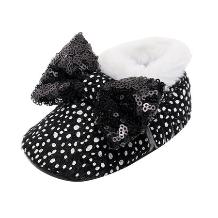 

WZHKSN Baby Infant Girls Boys Black Comfortable Shoes 12