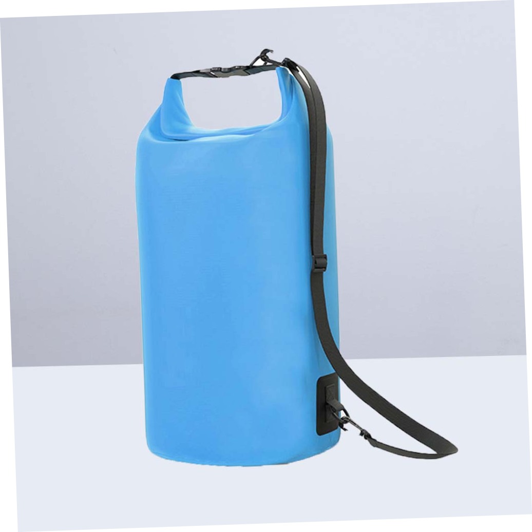 AURARMLET Multifunctional Sky Blue Waterproof Bucket Bag for Outdoor Sports PVC Rafting Swimming Dry Bag